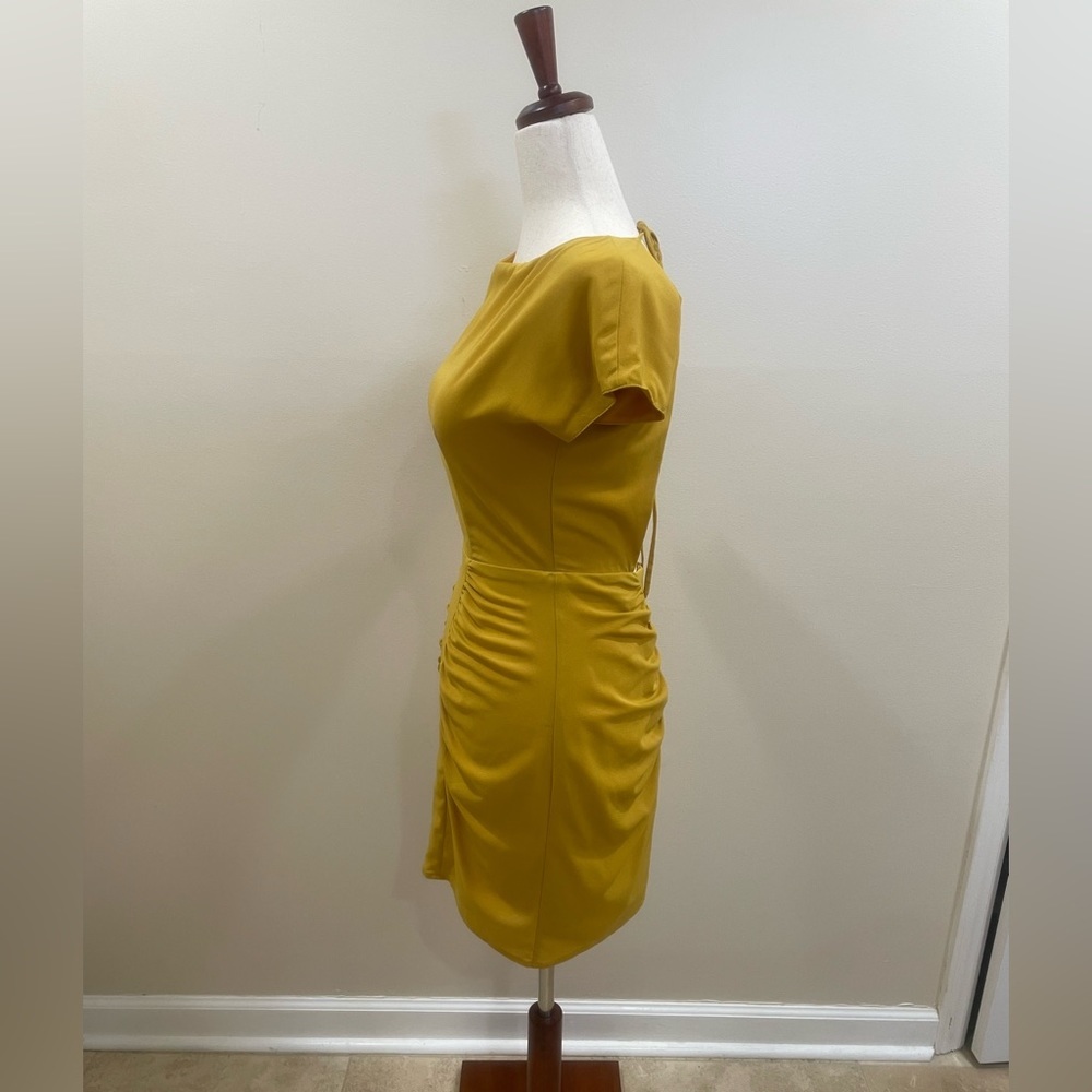 Boutique Fall-Colored Golden Yellow Dress - Picture 2 of 7